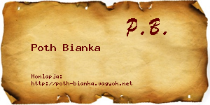 Poth Bianka névjegykártya